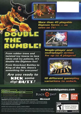 Digimon Rumble Arena 2 (USA) box cover back